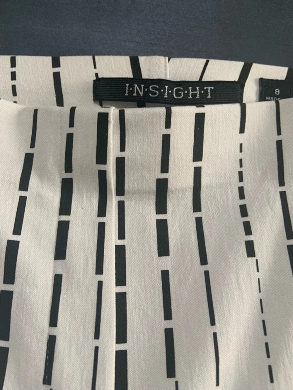 Insight Black-and-White Vertical Dash Stripe Cropped Pants